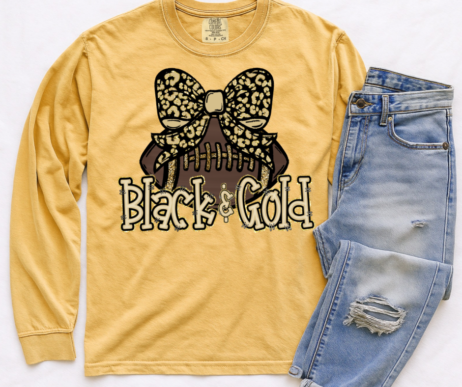 Black & Gold Leopard Football