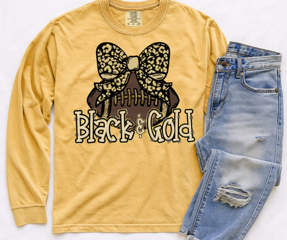 Black & Gold Leopard Football
