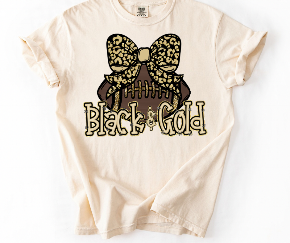 Black & Gold Leopard Football