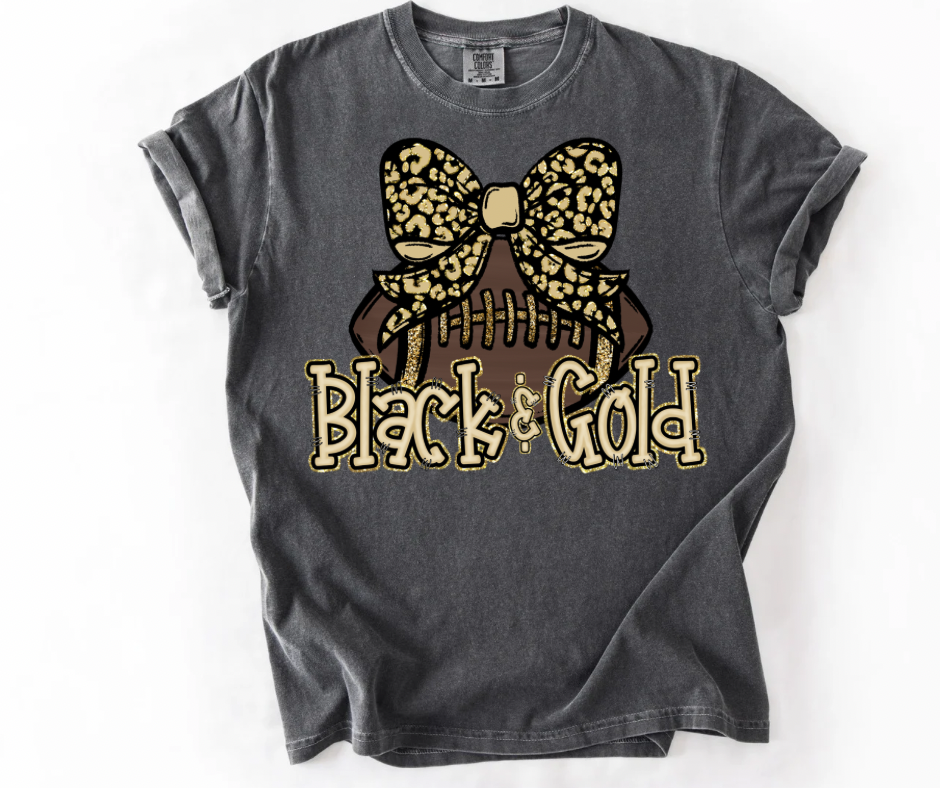 Black & Gold Leopard Football