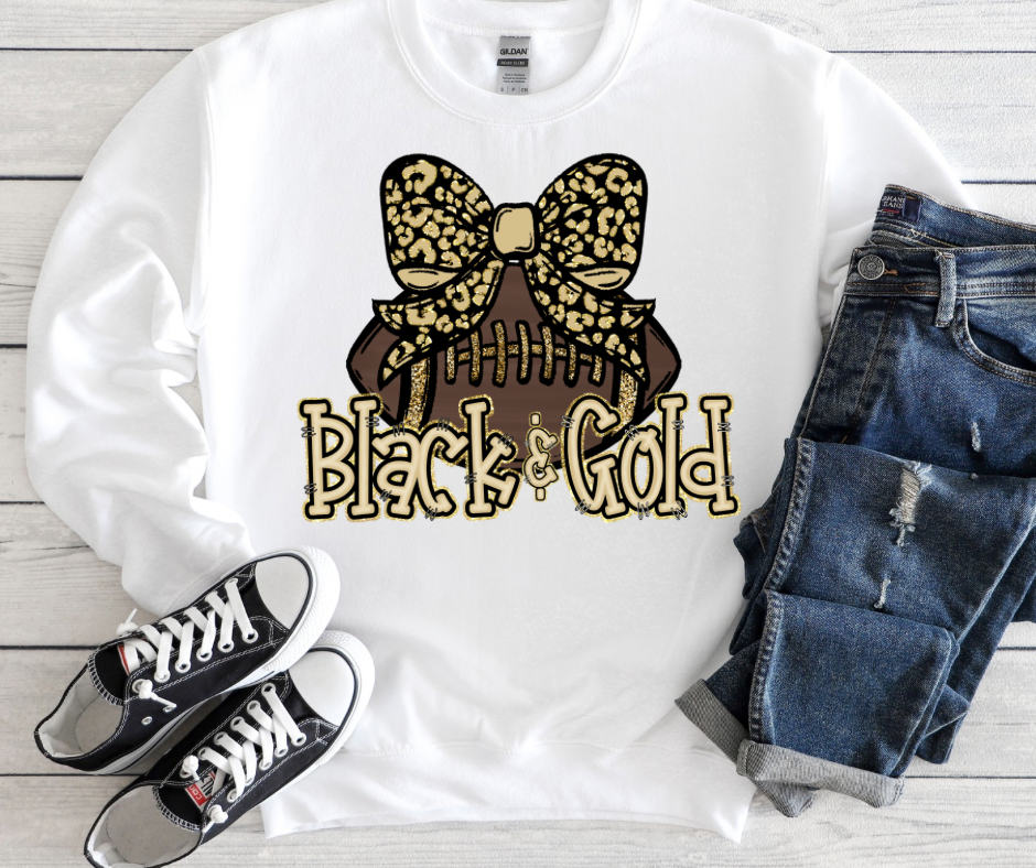 Black & Gold Leopard Football