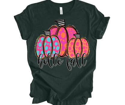 Hello Fall Bright Pumpkins