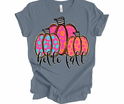 Hello Fall Bright Pumpkins