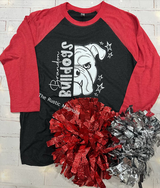 Brandon Bulldogs Dots & Stars Raglan