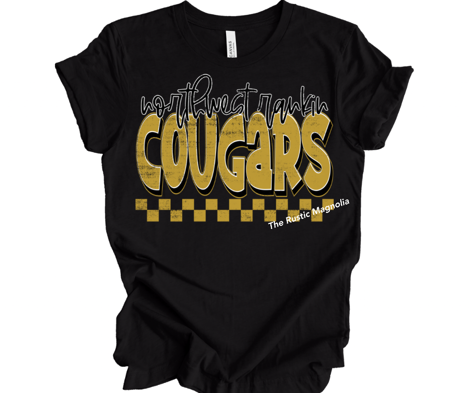NWR Cougars Retro Grunge