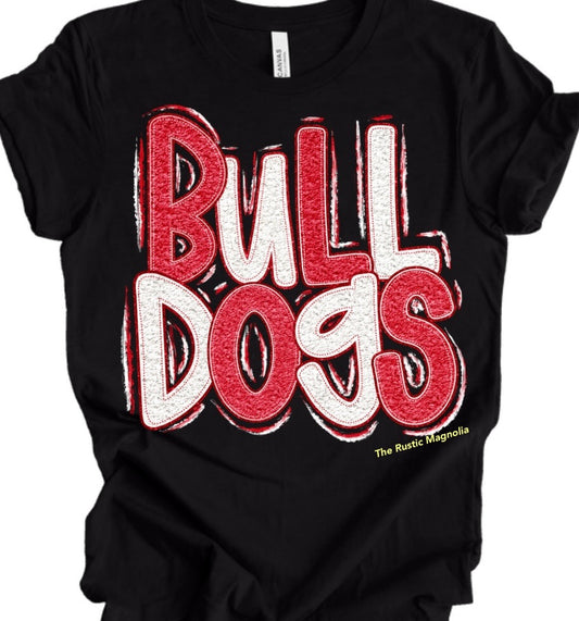 Bulldogs *Faux Chenille* (Red/White)