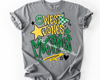 West Jones Mustangs Smiley (ADULT)