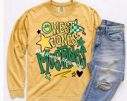 West Jones Mustangs Smiley (ADULT)