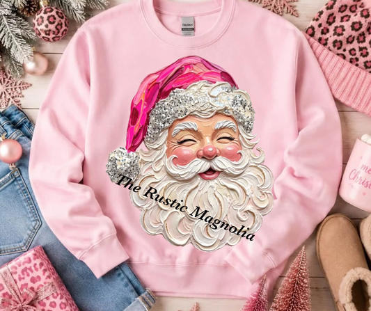 Jolly Santa w/ FAUX Glitter Hat