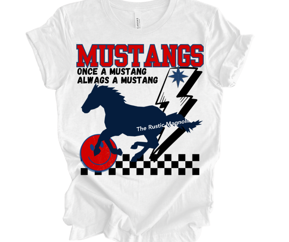 Once A Mustang (Red/Navy)