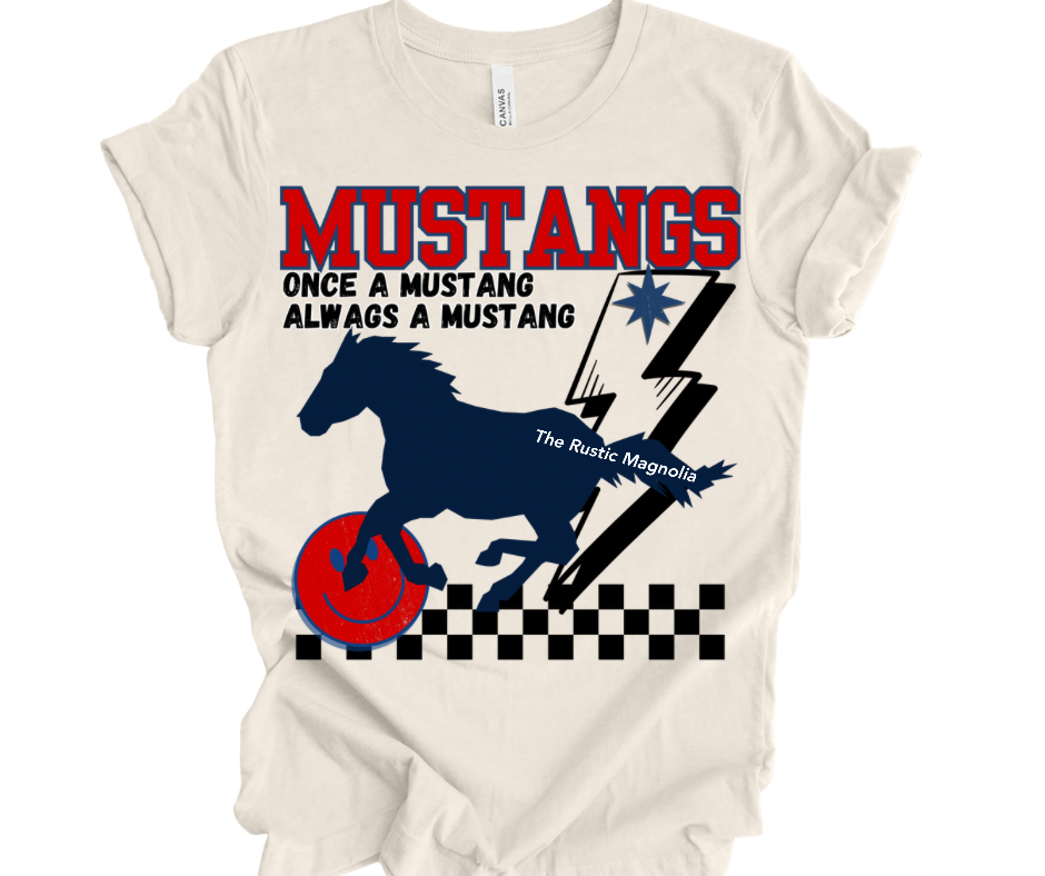Once A Mustang (Red/Navy)