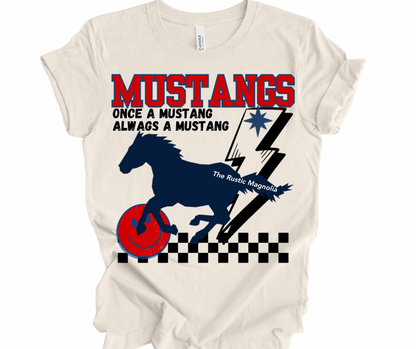 Once A Mustang (Red/Navy)