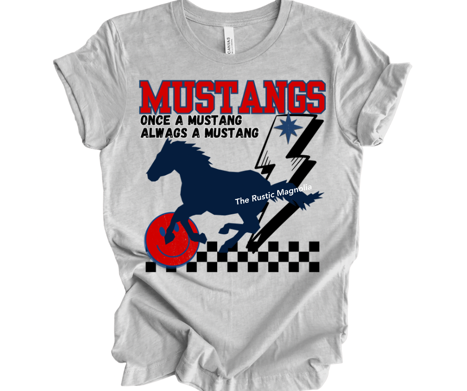 Once A Mustang (Red/Navy)