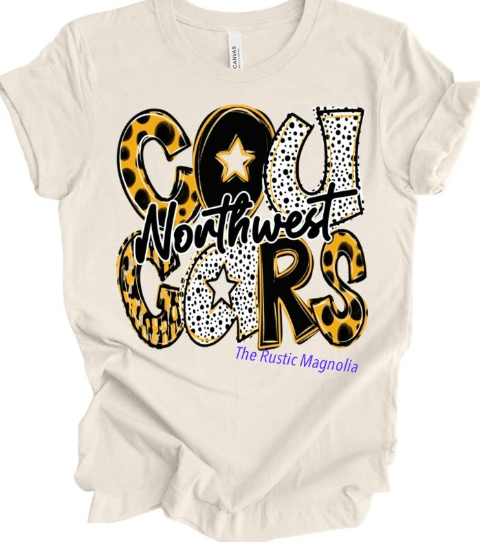 Northwest Cougars (Black, Gold, Dots)