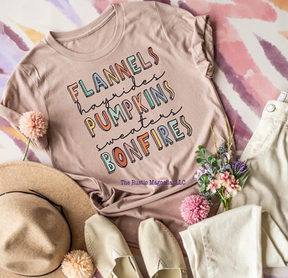 Flannel Pumpkins Bonfires