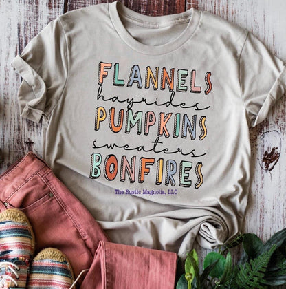 Flannel Pumpkins Bonfires