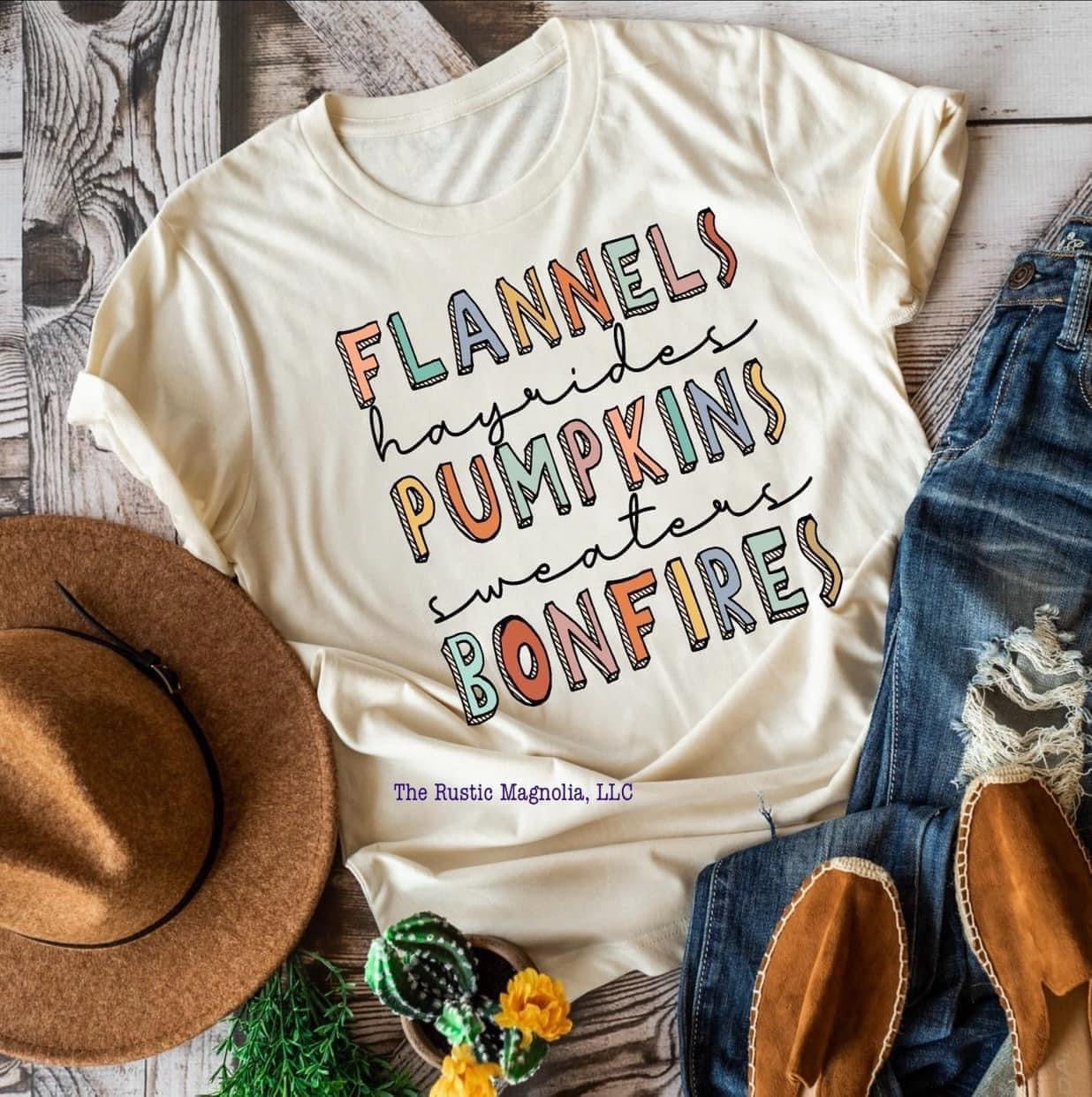 Flannel Pumpkins Bonfires