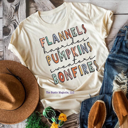 Flannel Pumpkins Bonfires